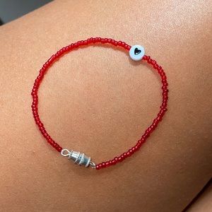 Red handmade beaded bracalet